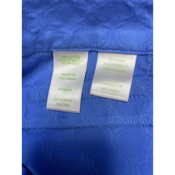 Lilly Pulitzer Blue Jacquard Quatrefoil Ankle Pants Size 14 Slim Stretch NWOT - Picture 3 of 7